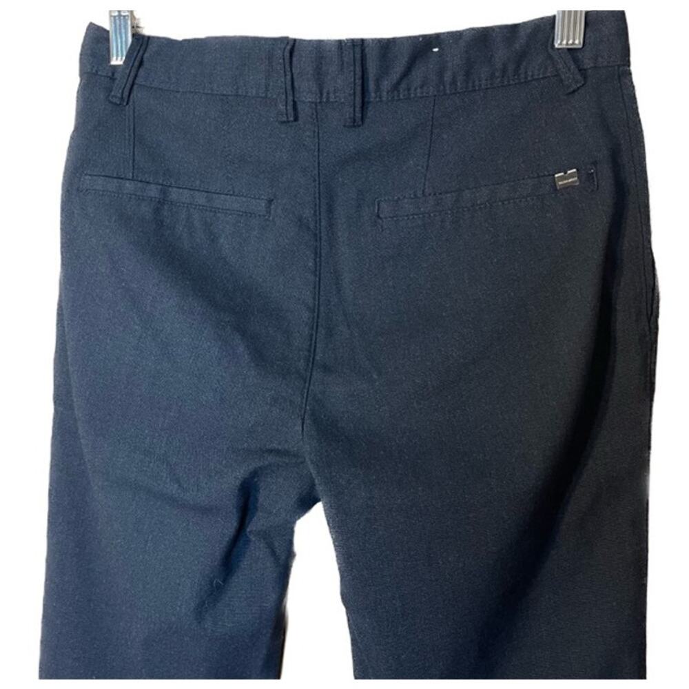 Zara Man Basic Flat Front Dark Navy Blue Straight… - image 1